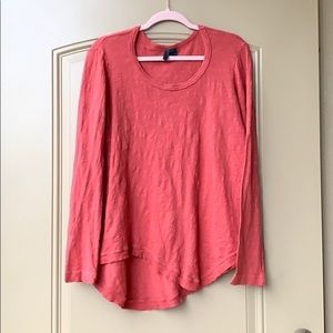 Rust colored long sleeve shirt from Anthropologie